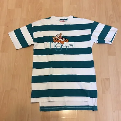 Buy Vintage Disney Oversized Tigger Embroidered Striped T Shirt - Size Small • 20£