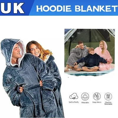 Buy Ladies Hooded Blanket Oversized Blanket Hoodie Oodies Fleece Hoodie Blankets UK • 8.99£