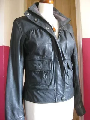 Buy Ladies NEXT LEATHER JACKET 12 10 Biker Bomber Rrp£140 NEW BNWT Soft Real • 94.99£