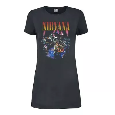 Buy Amplified Womens/Ladies Live In New York Nirvana T-Shirt Dress GD456 • 33.59£