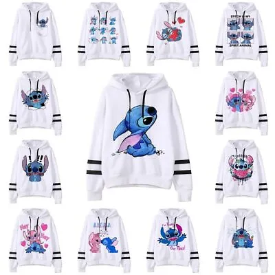 Buy Unisex Lilo Stitch Cartoon Hooded Sweatershirt Top Pullover Coat Jumper Gifts • 11.56£