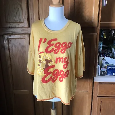 Buy Kellogg’s Gold L’EGGO MY EGGO Graphic T-Shirt Sleepwear Short Sleeve Women’s 3X • 16.96£