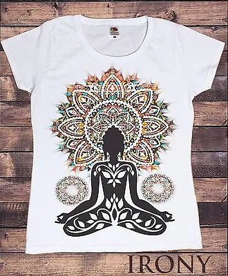 Buy Irony Women's Cotton Aztec Yoga Buddha Chakra Meditation Zen Peace T-shirt TSA20 • 15.38£