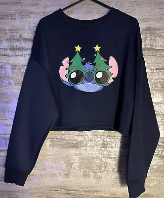 Buy Authenic Disney Lilo/stitch Christmas Cropped Pullover Size 12-14 /m • 4£