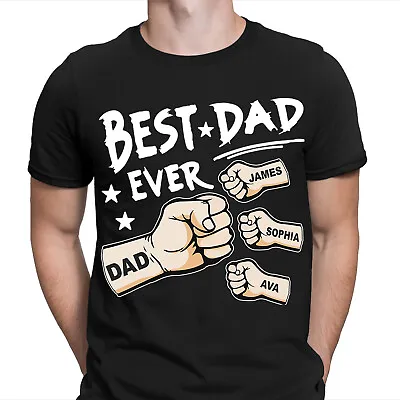 Buy Best Dad Ever Personalised Fathers Day T Shirt Birthday Novelty Gift Tee Top #FD • 9.99£