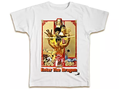 Buy Bruce Lee Enter The Dragon T-Shirt - Movie Poster Mens Dad Ideal Gift Present • 7.99£