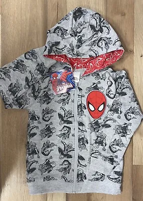 Buy Toddler Boys Spider-man Hooded Jacket Hoodie 2-3 Years Zip Up • 5.95£