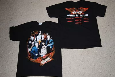 Buy Aerosmith Flames Group World Tour 2010 T Shirt New Official Rare Steven Tyler • 10.99£