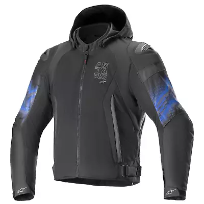 Buy Alpinestars Zaca Air Venom Waterproof Motorcycle Jacket - Black/Electric Blue • 275.49£