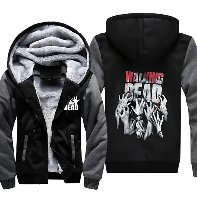 Buy The Walking Dead Hoodie Thicken Fleece Jacket Winter Fur Lined Coat Sweatshirt • 45.59£