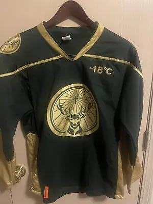 Buy Jagermeister Hockey Jersey Womens M Men’s S #56 Green Gold Long Sleeve.       B5 • 28.34£