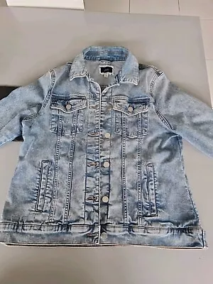 Buy Joules Womens Arkley Denim Jacket Light Blue Size 14 Relaxed Fit (bee Motif) • 29.99£