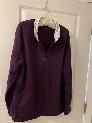 Buy Graham Luxe Purple Stretch Jacket-1/4-Zip-Performance/Golf-Large-Pockets-NWOT • 20.78£