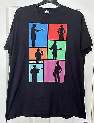 Buy Archer TV Show Shirt Mens 2XL Black Graphic T Shirt • 14.99£