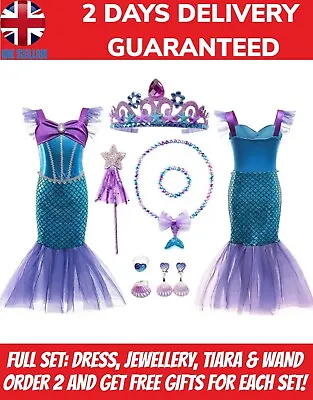 Buy Little Mermaid Dress-up & Accesories Included Costume Dress Girls Disney Ariel • 13.99£