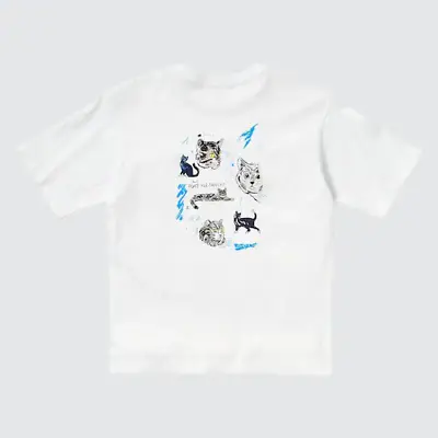 Buy Uniqlo Cats Animals Limited Edition Design T-shirt Back & Front Print Size Xs • 14.99£