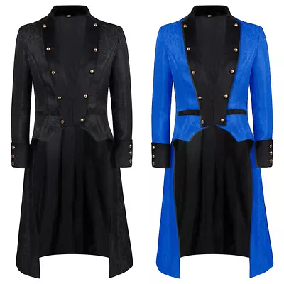 Buy Mens Steampunk Tailcoat Victorian Jacket Coat Renaissance Medieval Costume New • 23.99£