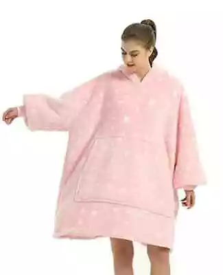 Buy Oversized Hoodie Blanket, Pink Hooded Snuggle Jumper Glow In The Dark • 14£