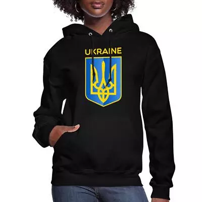 Buy Ukraine Lettering Trident Logo Peace For Ukraine Women's Hoodie • 45.35£