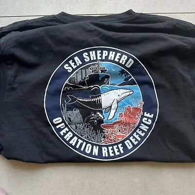 Buy Sea Shepherd Operation Reef Defence T-shirt Men's Medium Black Graphic Tee • 18.73£