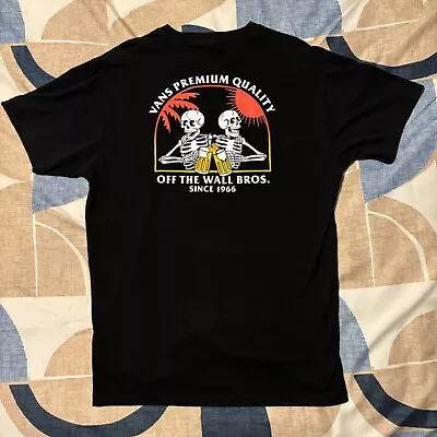 Buy Vans Off The Wall Bros. Black Skeletons T-Shirt • 30£