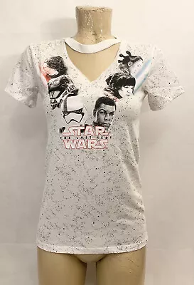 Buy Star Wars Tee T Shirt XS X Small 17” V Neck Sleeve White Black Last Jedi • 0.78£