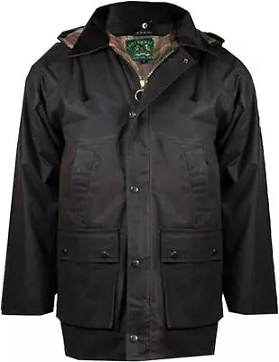 Buy Men's Waxed Padded Quilted Cotton WaterProof Jacket Outdoor Hunting Riding Coat • 34.49£