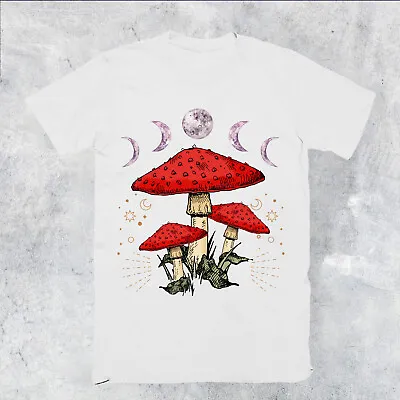 Buy Moon Phase Psychedelic Mushroom Magic Psychedelic Freedom Mens T Shirts #P1#PR#A • 9.99£
