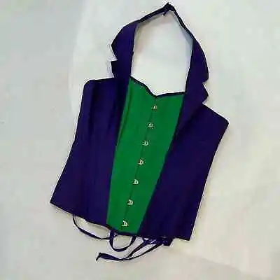 Buy Suicide Squad The Joker Corset Bustier Vest Top W/ Collar Costume Cosplay L/XL • 32.66£
