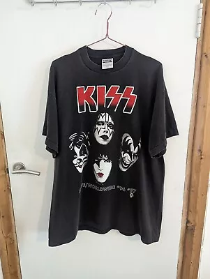 Buy Kiss Tultex Single Stitch Vintage Reprint T Shirt Alive/Worldwide 96/97 XL • 35£