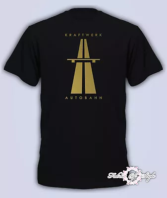 Buy KRAFTWERK Tribute AUTOBAHN RETRO TECHNO Mens T-Shirt Black Gold • 11.95£