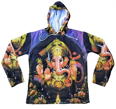 Buy Wow Ganesh Ganesha Hindu Mantra God Goa Party Dj Tattoo Art Hoodie T-shirt M • 25.34£
