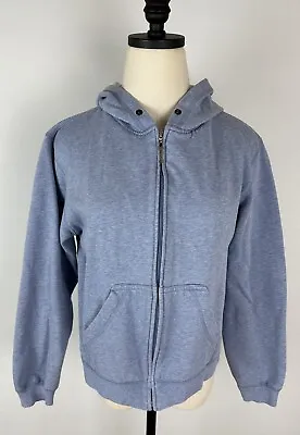 Buy Vintage 90s Hoodie Sweatshirt WOMENS M Pastel Blue Heather Full Zip Grunge Retro • 18.09£