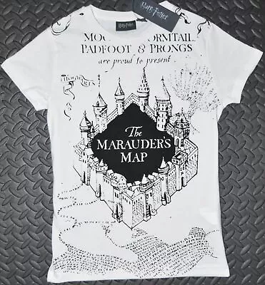Buy Primark MARAUDERS MAP T Shirt HARRY POTTER Womens Ladies UK Sizes 4 To 18 • 13.95£