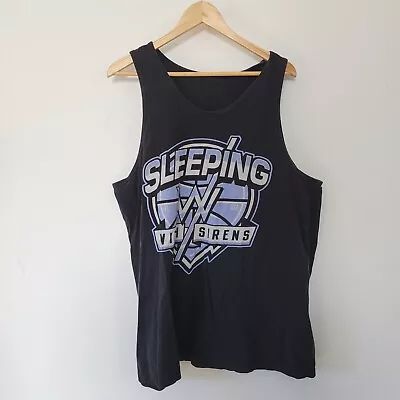 Buy Mens Sleeping With Sirens Black Tank Top Large Band Shirt Y2K Metalcore • 12.30£