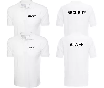 Buy SECURITY Polo Shirt Door Man STAFF Bodyguard Mens Workwear Staff Guard White • 13.99£