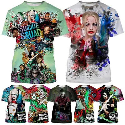 Buy Suicide Squad Harley Quinn Women Men T-Shirt 3D Print Short Sleeve Tee Tops • 10.79£