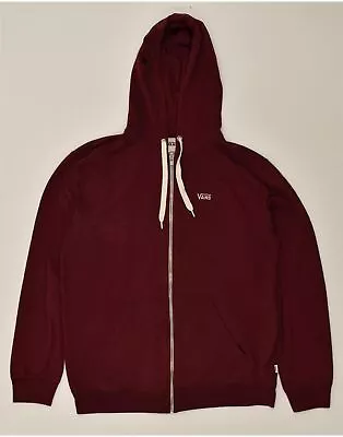 Buy VANS Mens Zip Hoodie Sweater Large Burgundy Cotton AX05 • 22.26£