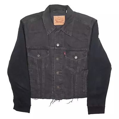 Buy LEVI'S Cropped Womens Denim Jacket Grey L • 41.99£