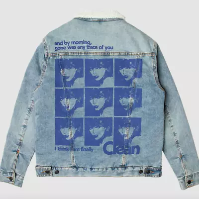 Buy Taylor Swift Size L Jacket Denim Sherpa 1989 Clean Lyrics Eras Tour Swiftie NWT • 183.38£