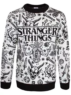 Buy Stranger Things Sweater Collage Knitted Jumper Men's • 37.99£