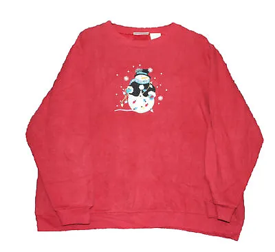 Buy Vintage Christmas Jumper Grandma Gift Womens 2XL Red Snowman Xmas Retro Winter • 24.19£