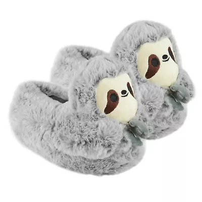 Buy Ladies / Womens Plush Novelty Grey Sloth Slippers • 11.99£