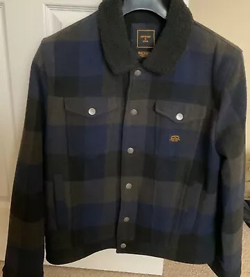 Buy Superdry Highwayman Wool Sherpa Trucker Men's Jacket In Blue/Black Check-Size XL • 60£