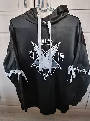 Buy Punk Gothic Black Hoodie Size Xl • 26.50£