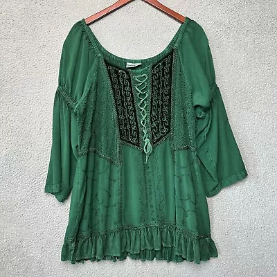 Buy Holy Clothing Top 3X Plus Emerald Green Tunic Renaissance Viking Fairy Cosplay • 47.22£