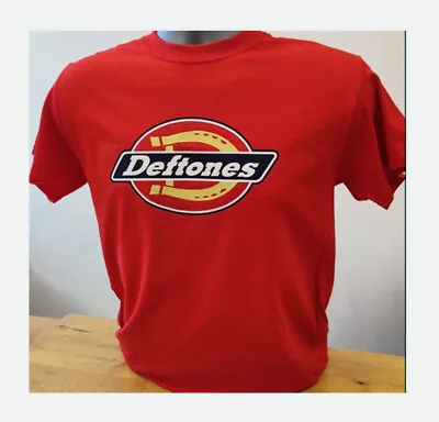 Buy Deftones Workwear Inspired Logo T Shirt Rock Nu Metal Music White Pony Gore Red • 13.45£