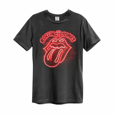 Buy Amplified The Rolling Stones Neon Light - Men's Charcoal T-Shirt • 19.95£