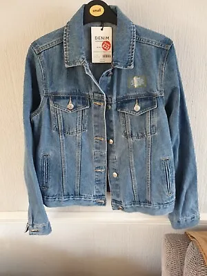 Buy Ladies Blue 100% Cotton Denim Short  Jacket Regular Fit UK 10 • 13.50£