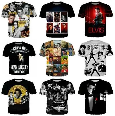 Buy Fashion Elvis Presley 3D Print T-Shirt Women/Men Casual Short Sleeve Tops Tee • 10.07£